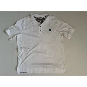 Robert Graham Polo Shirt Mens Large White Classic Fit Short Sleeve Skull Crown